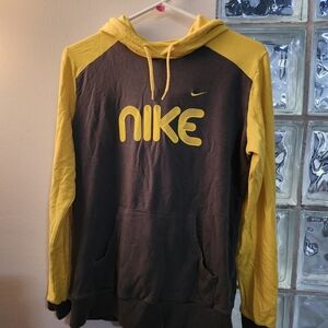 Nike Women's Black and Yellow Hoodie